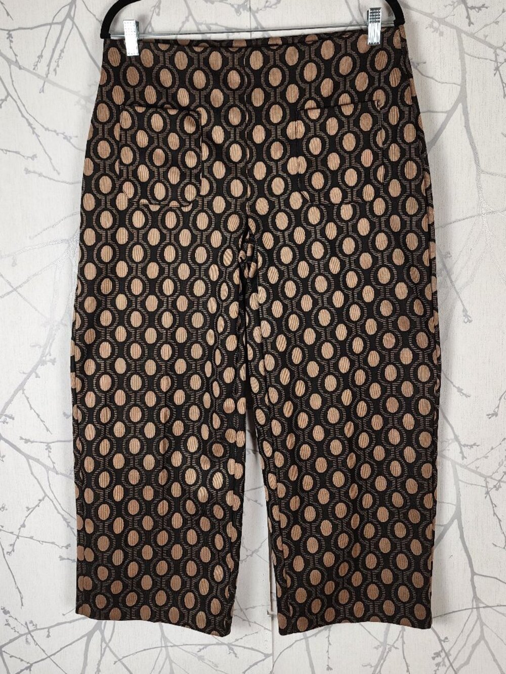 Jules & Leopold Brocade Stretch Pull On Wide Leg Crop Pants